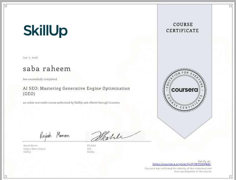seo ai certificate