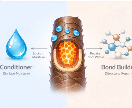 Close-up of a strong hair strand showing elasticity and resistance to breakage.