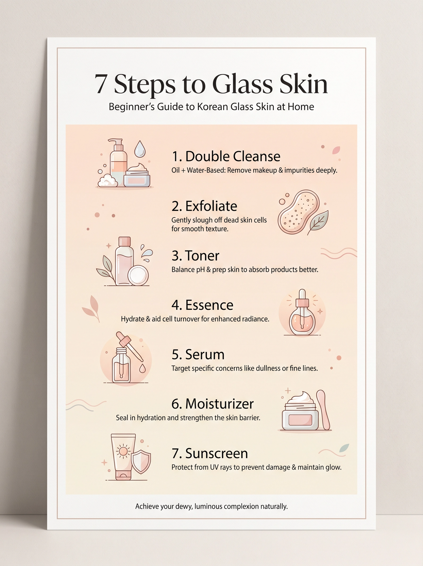 how to get Korean glass skin at home beginners