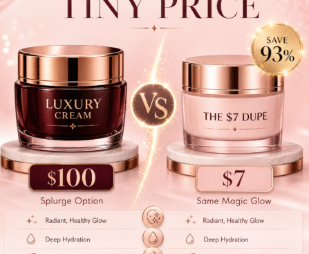 "Best Charlotte Tilbury Magic Cream dupe from just $7 — luxury rose gold moisturizer jar with glowing pink roses, affordable dupe for luxury skincare"